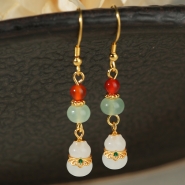 2025 New Arrival Pure Silver Earrings with Red Agate, Chinese-style Elegant Ear Drops for Women.