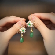 New Chinese - style Earrings Retro Pure Silver Drop Earrings Exquisite Ear Accessories for Women Perfectly Matched with Cheongsams in Ancient - style Aesthetics
