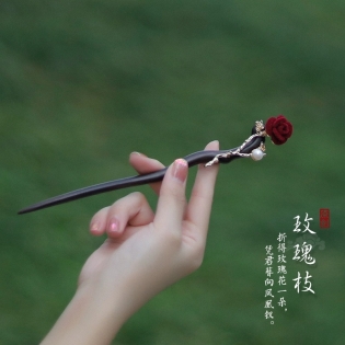 Ancient Chinese Style Elegant Pearls Hair Stick for Women Girls Classical Wooden Hairpin Chinese - Style Hair Buns Jewelry