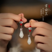 2025 New Arrival Ancient - style Earrings for Women - Pure Silver Retro Ear Drops Simple Chinese - style Ear Ornaments
