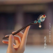 Ancient Chinese Style Elegant PearlsTassel Hair Stick for Women Girls Classical Wooden Hairpin Chinese Hair Accessories Jewelry