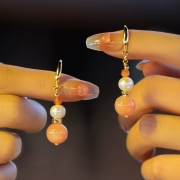 2025 New Long - style Rose Quartz Tassel Earrings for Women. These pure silver drop earrings feature an ancient - style design.