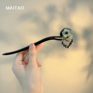Ancient Chinese Style Elegant Ebony Tassel Hair Stick for Women Girls Classical Wooden Hairpin Chinese Hair Accessories Jewelry