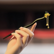 Ancient Chinese Style Elegant Lotus Tassel Hair Stick for Women Girls Classical Wooden Hairpin Chinese Hair Accessories Jewelry